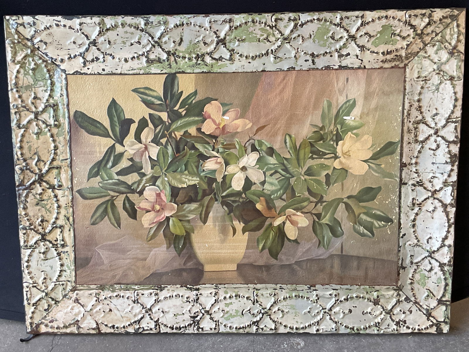 Signed Still life flowers Print on Board 42in (1 of 6)