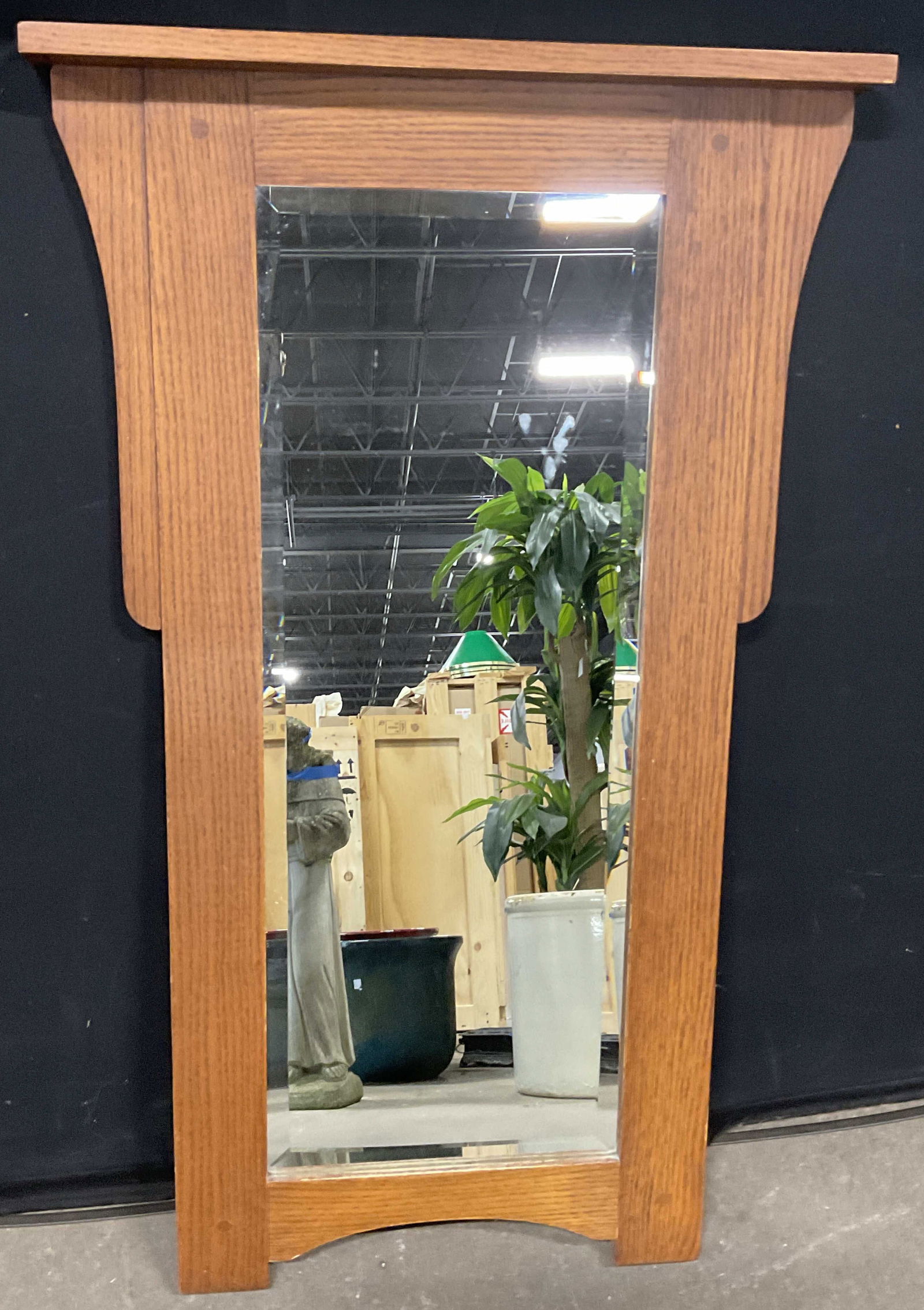 Vintage Rectangular Wooden Mirror (1 of 6)