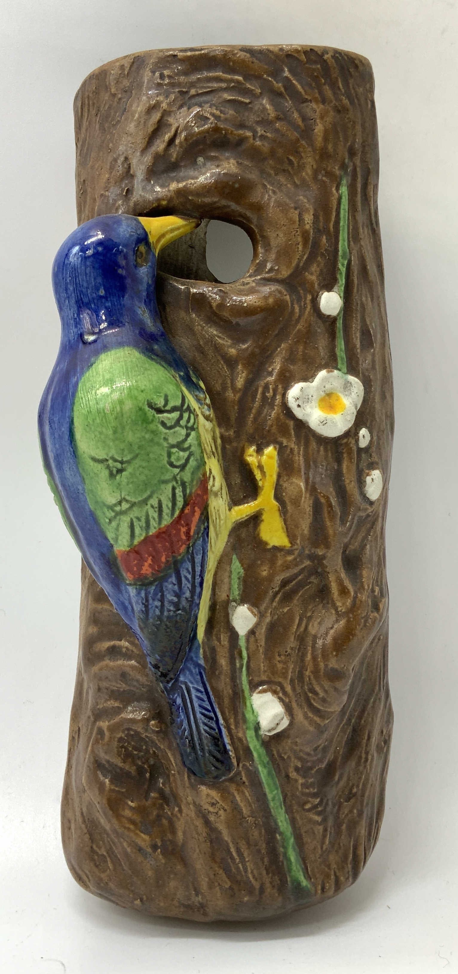 Vntg Multi Color Perched Bird Wall Pocket JAPAN (1 of 6)