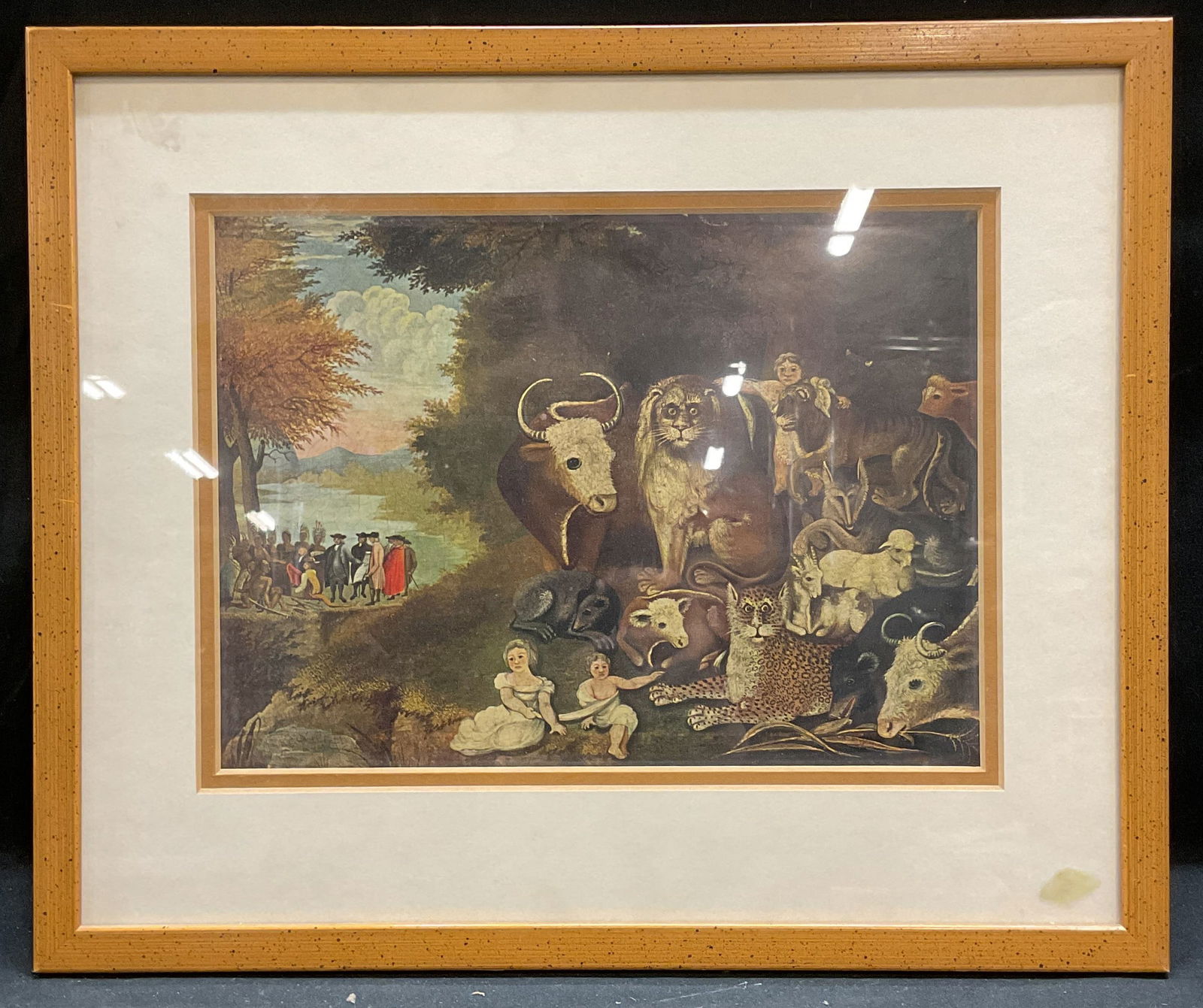 Framed Edward Hicks Peaceable Kingdom Litho (1 of 6)