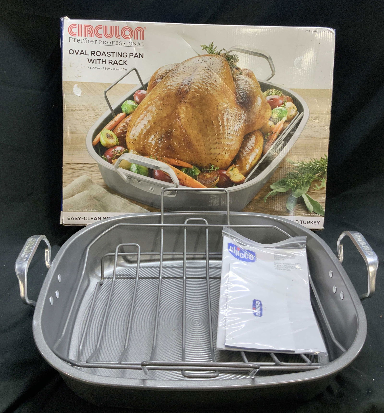 Circulon Oval Roasting Non Stick Pan W Rack ORG Bx (1 of 7)