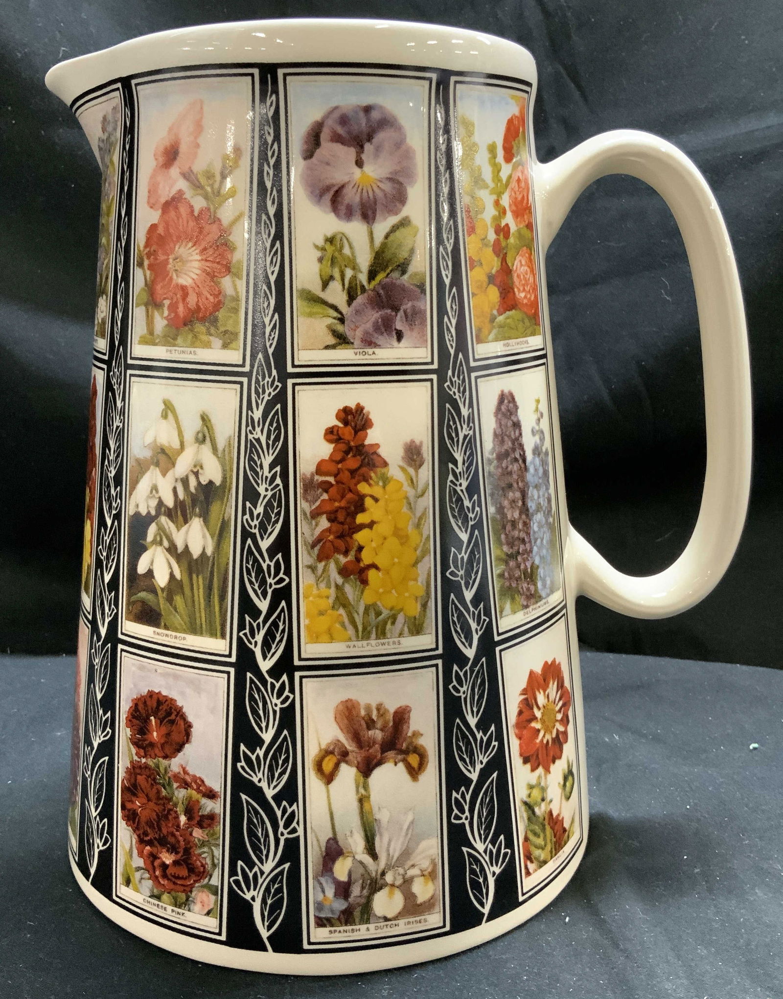 Vntg Amberglade Wildflowers Pitcher ENGLAND (1 of 7)