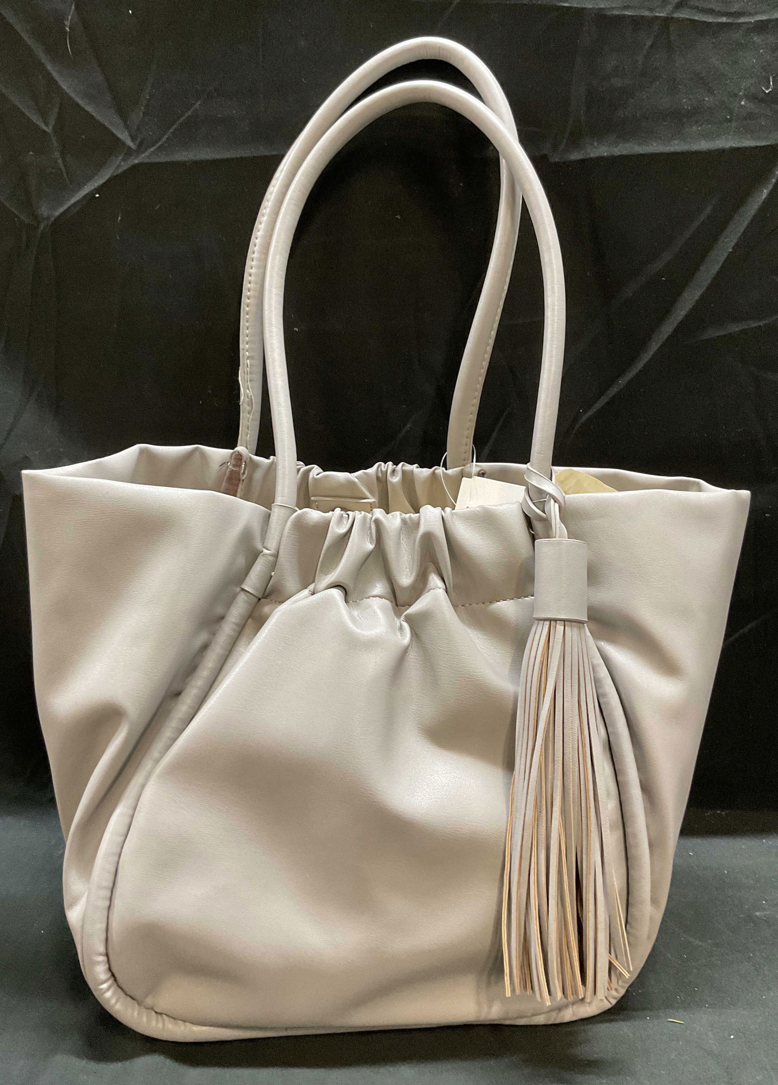 Grey Faux Leather Tassel Handbag NWT (1 of 6)