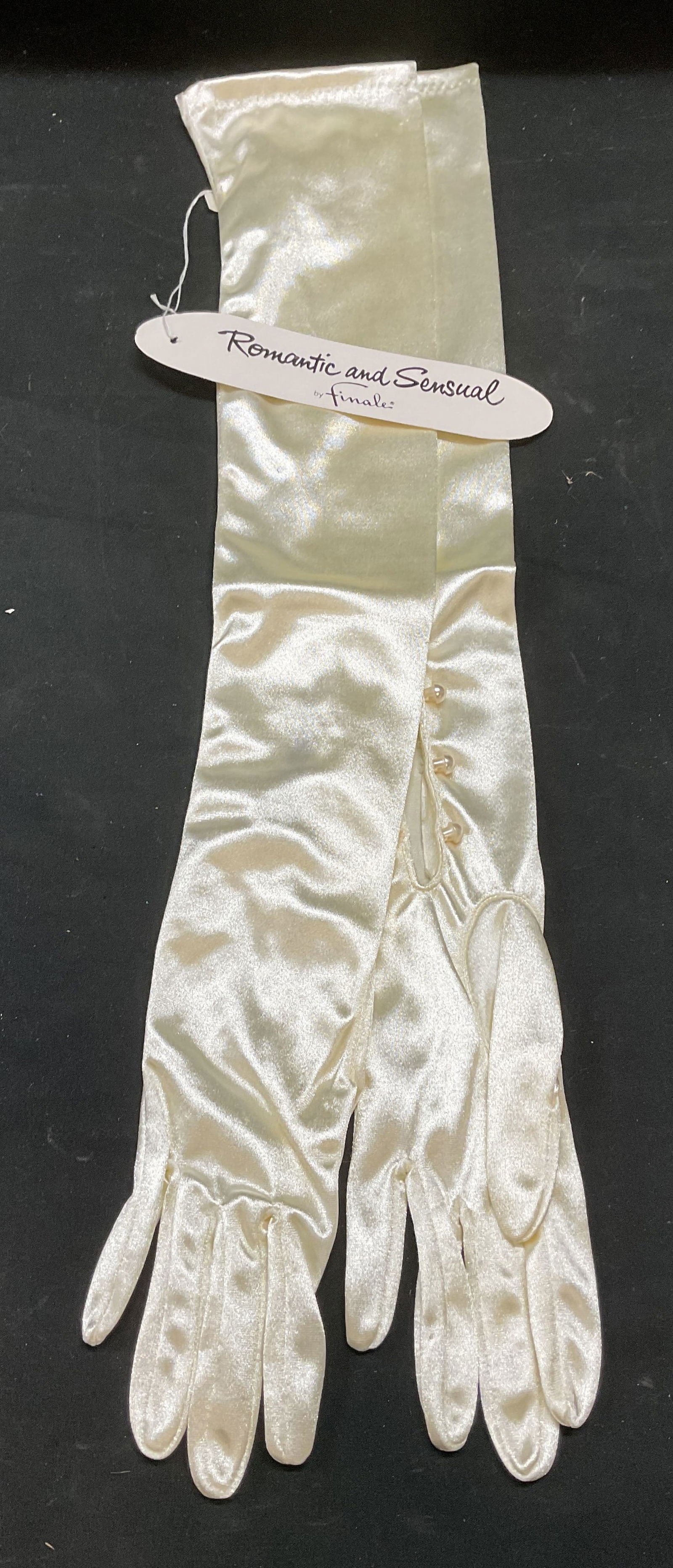 Vtg Finale White Satin Long Opera Gloves NWT (1 of 6)