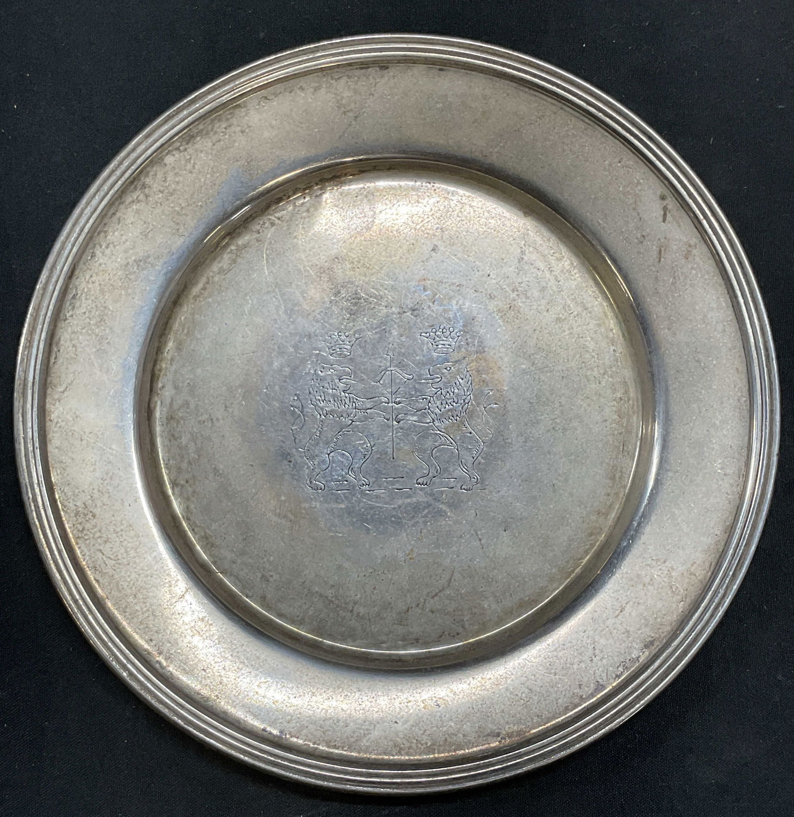 Vintage Signed Silver Plated Lion Dish (1 of 6)