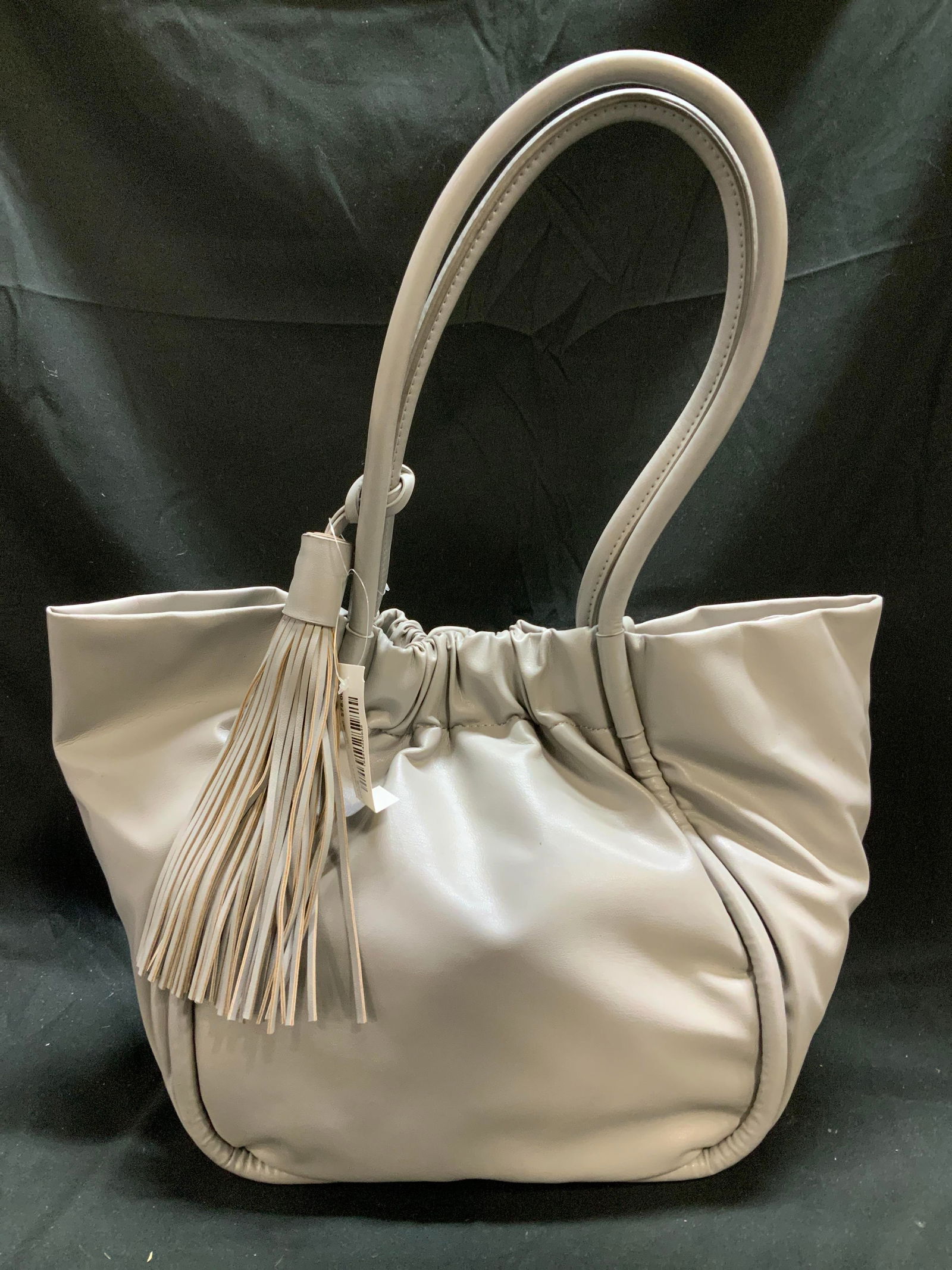 Grey Faux Leather Tassel Handbag NWT (1 of 6)