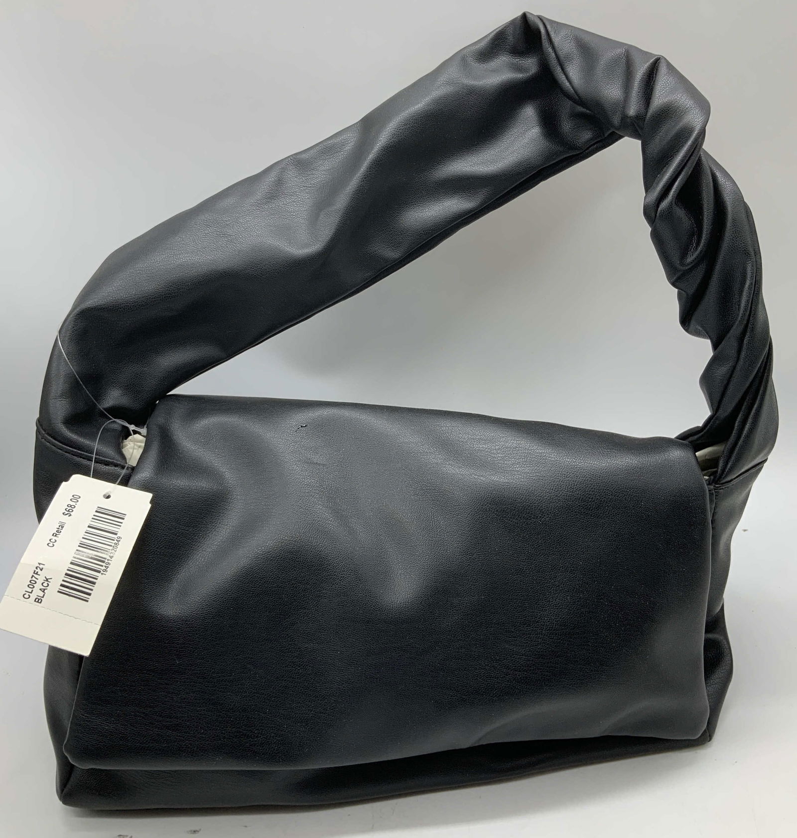 Black Faux Leather Fold Over Handbag NWT (1 of 6)