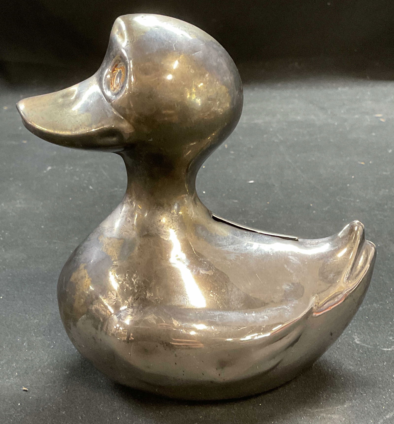 Vtg Leonard Silver Plate Duck Coin Bank (1 of 6)