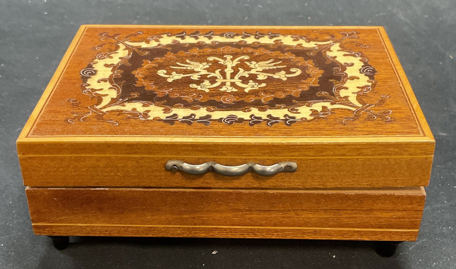Vtg Lador Marquetry Wood Music Box, Switzerland (1 of 7)