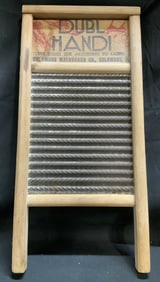 Vntg Dubl Handi Wooden Washboard COLUMBUS 18in