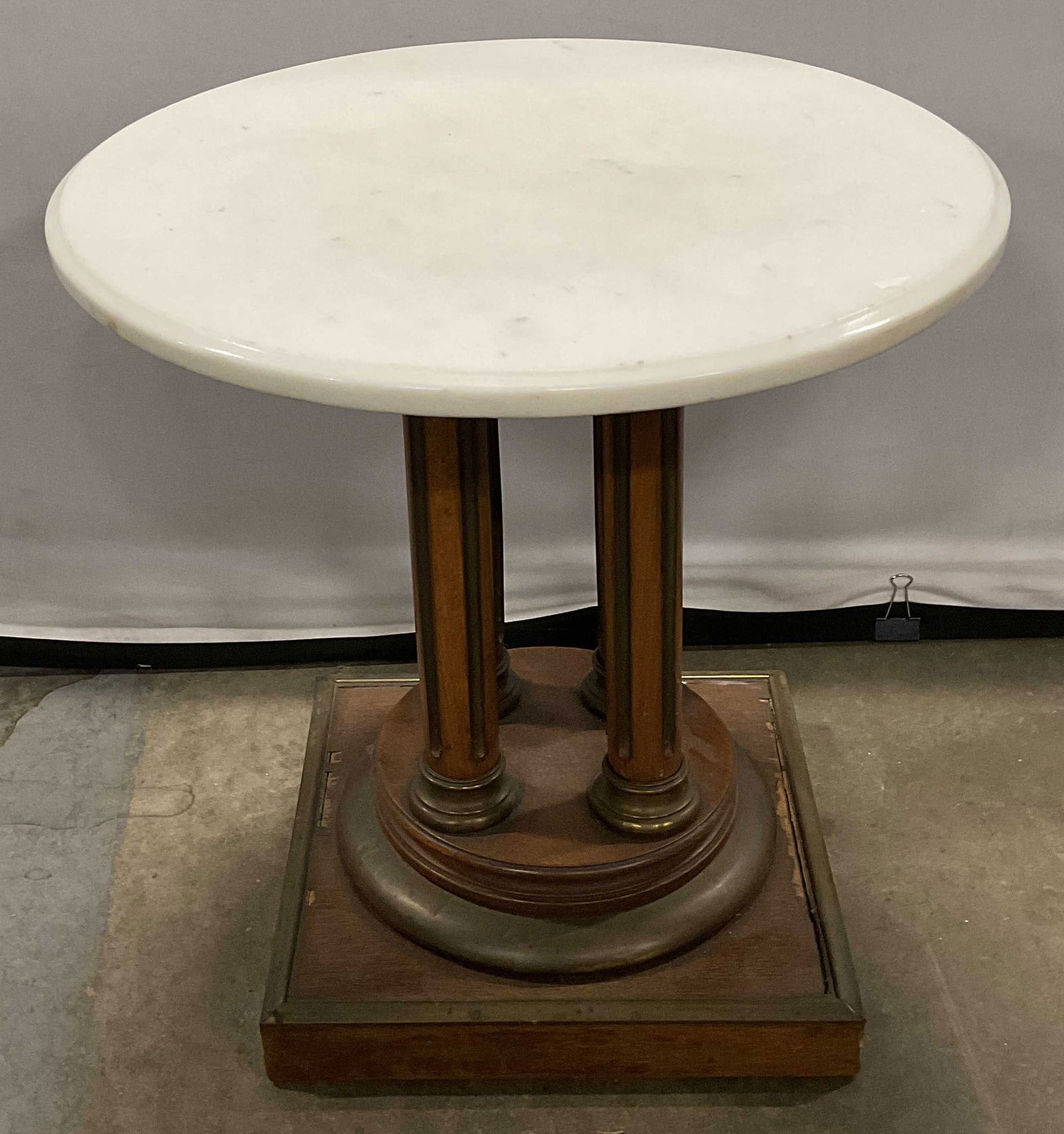Vtg Marble Top Column Pedestal Side Table (1 of 6)