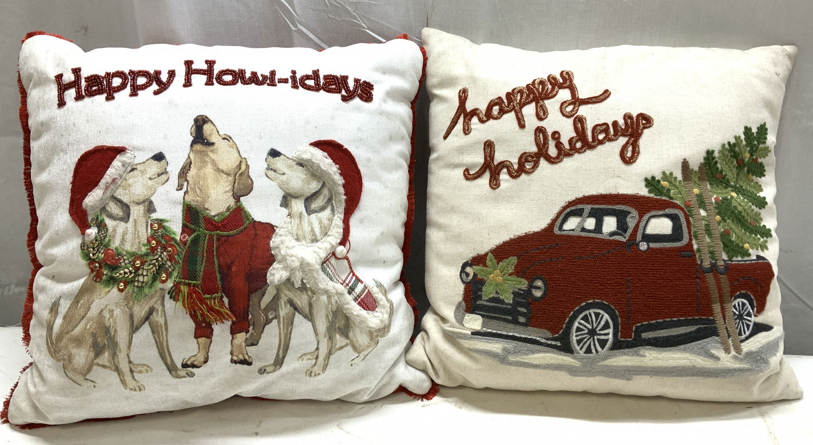 Lot 2 Festive Christmas Decor Throw Pillows PIER1+ (1 of 7)