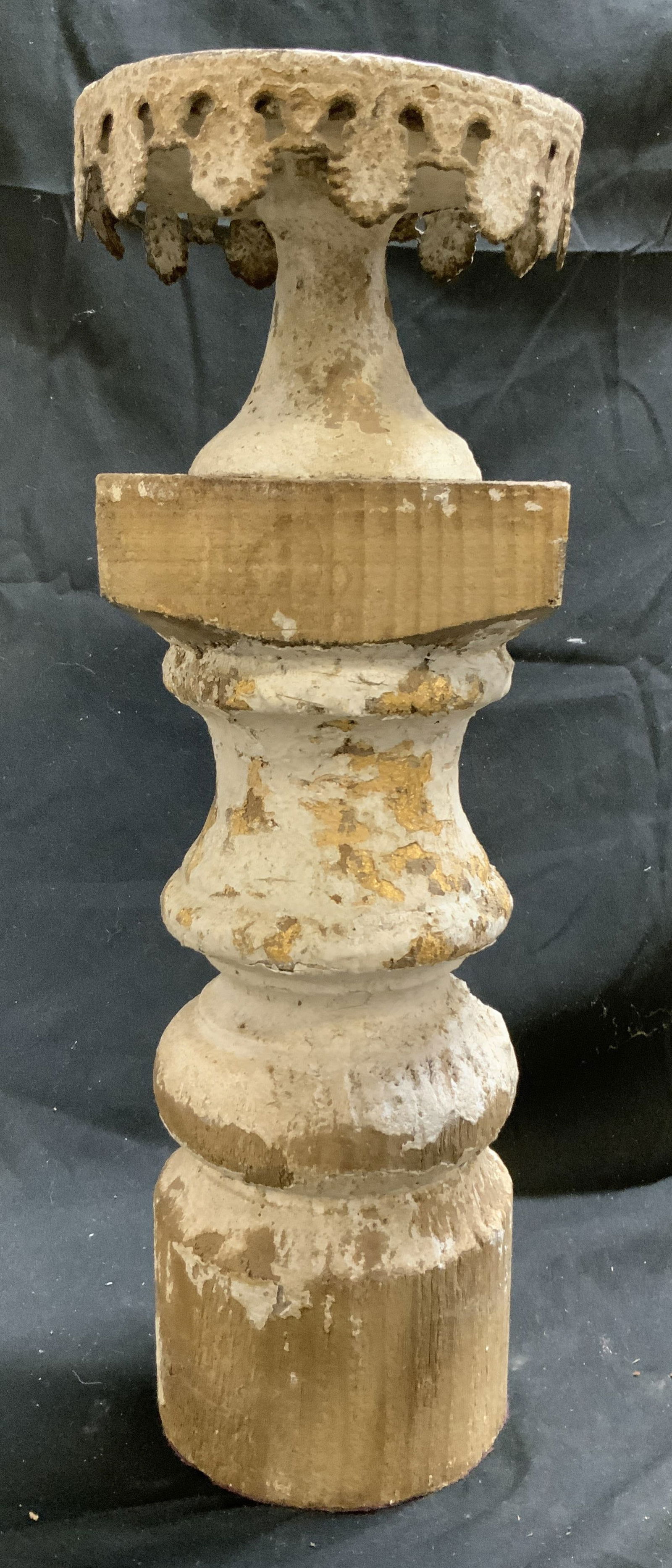 Vintage Carved Wooden Tabletop Candlestick (1 of 6)