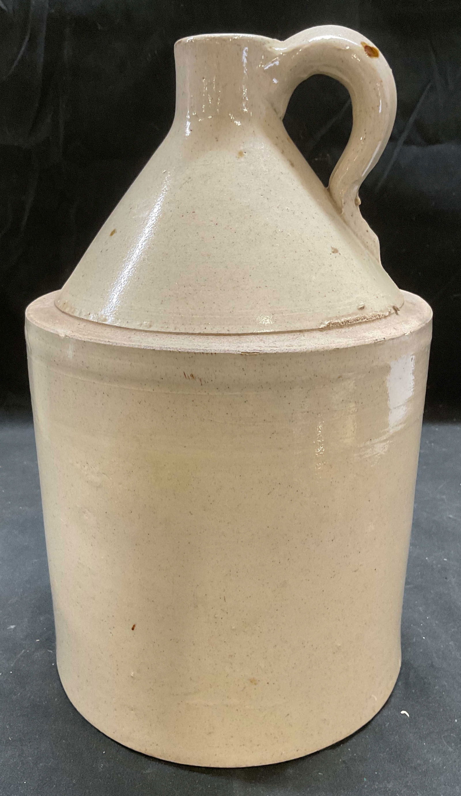 Vintage Beige Glazed Stoneware Jug (1 of 6)