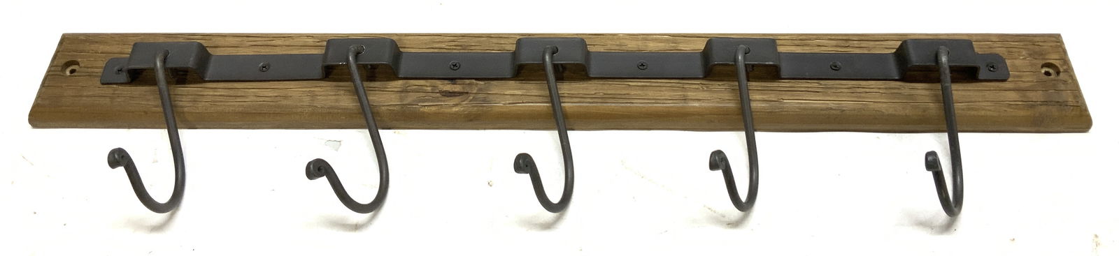 Rustic Wood & Metal Wall Mounted Hook Rack 26in (1 of 6)