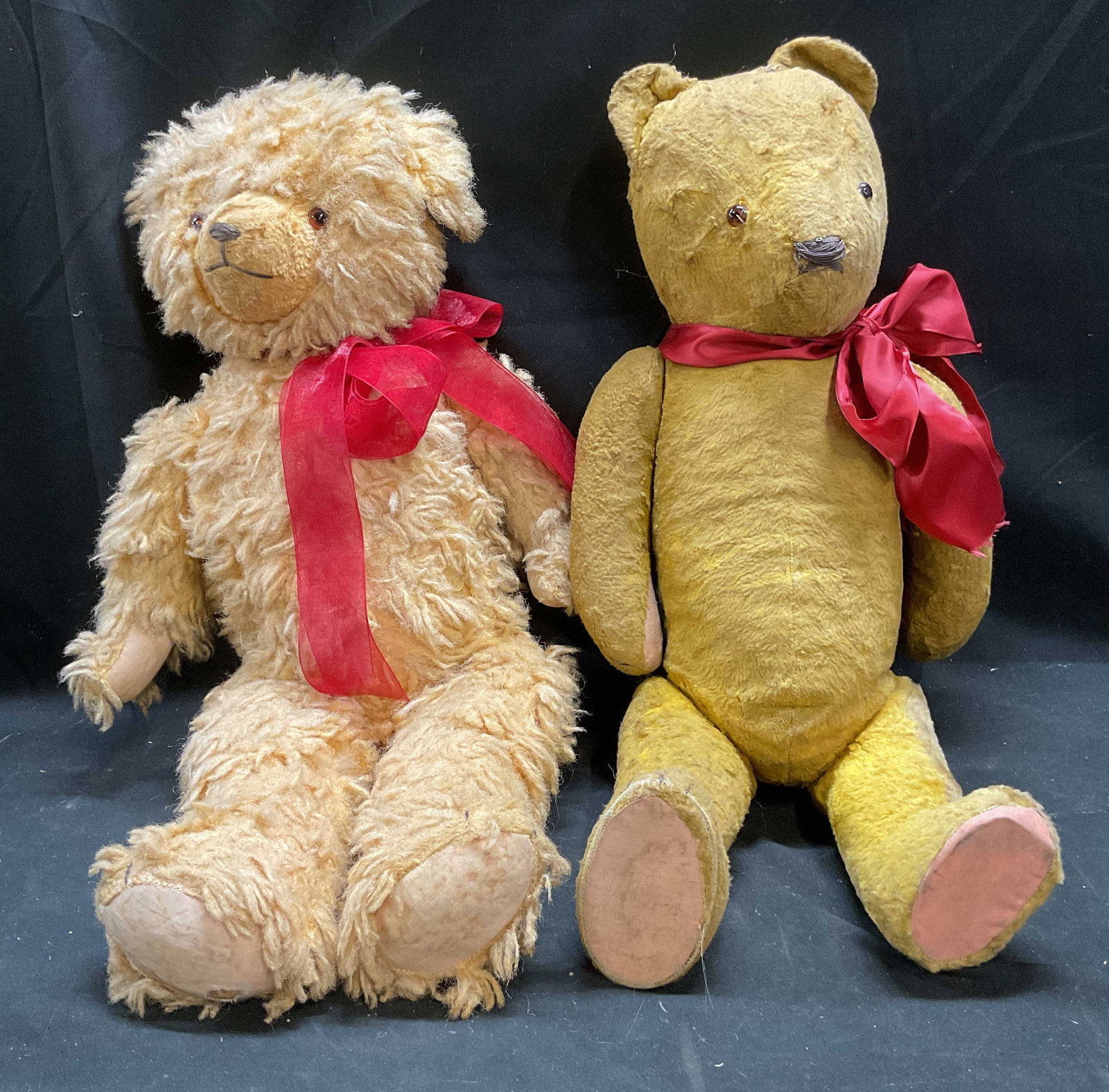 Lot 2 Sgn Vtg Handmade Jointed Teddy Bears (1 of 7)