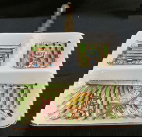 Davar 3Section Divided Serving Dish W Handle JAPAN