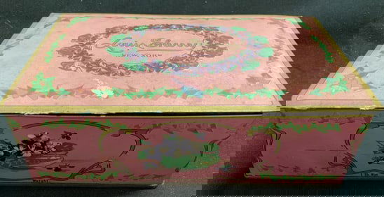 Vntg Louis Sherry NY Violet Candy Tin Box