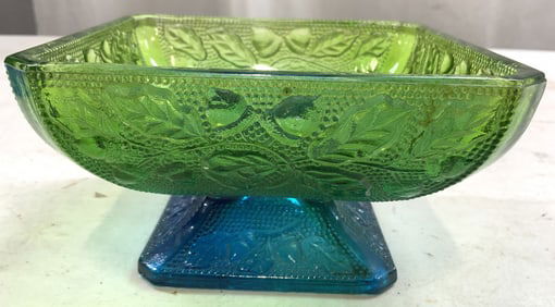 Jeanette Glass Acorn/Oak Leaves Pedestal Candy Dish