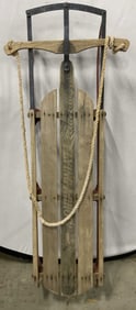 Flying Arrow Vintage Wood & Metal Snow Sled 55in