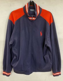 Ralph Lauren Polo Blue Orange Zippered Sweater