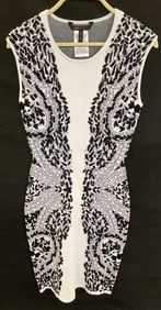 BcbgMaxAzria  Black White Knit Bodycon Dress