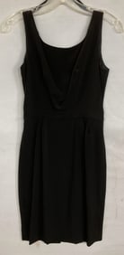 Vintage Black Sleeveless Pleated Dress