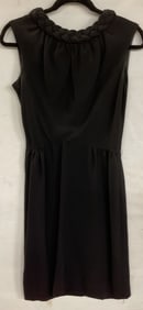 Vintage Black Sleeveless Braided Trim Dress