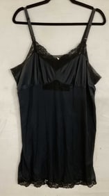 Vtg Nancy King Black Lace Slip Dress USA