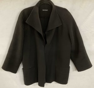 Alexandra Bartlett Black Wool Open Sweater Coat