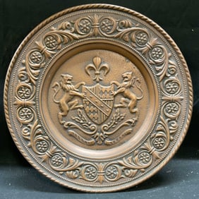 NAPCO Copper Relief Crest Wall Plaque USA 12in