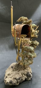 Mid Cntry Brutalist Metal & Pyrite Mailbox Sculpt