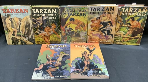 7 EDGAR RICE BURROUGHS TARZAN Illustr Books 1918 +