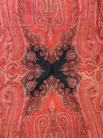 Antique XL Kashmir Paisley Shawl Textile