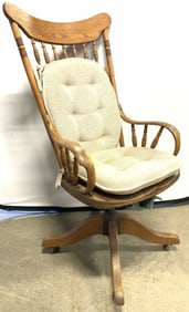 Vintage Wooden Office Chair On Casters