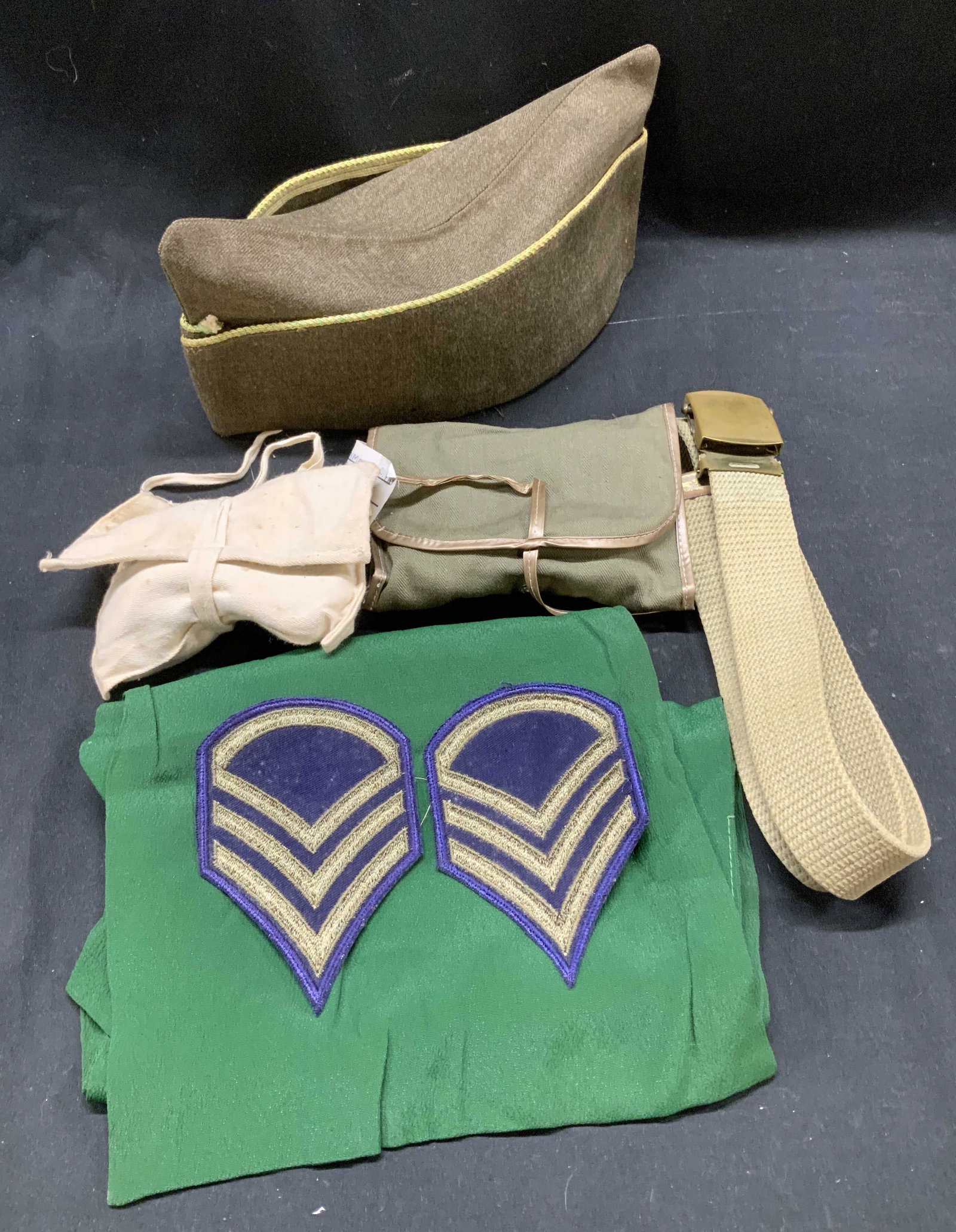 Lot 7 Vntg WWI Service Sewing Kit, Hat & More (1 of 16)