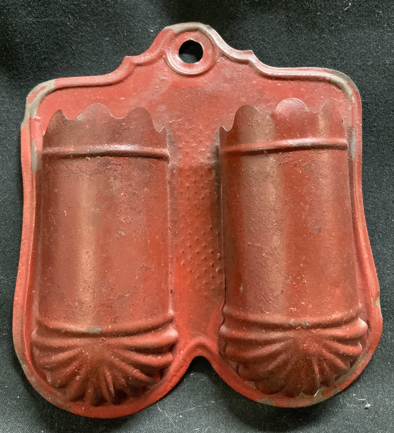 Antq Primitive Painted Metal Wall Match Holder (1 of 6)