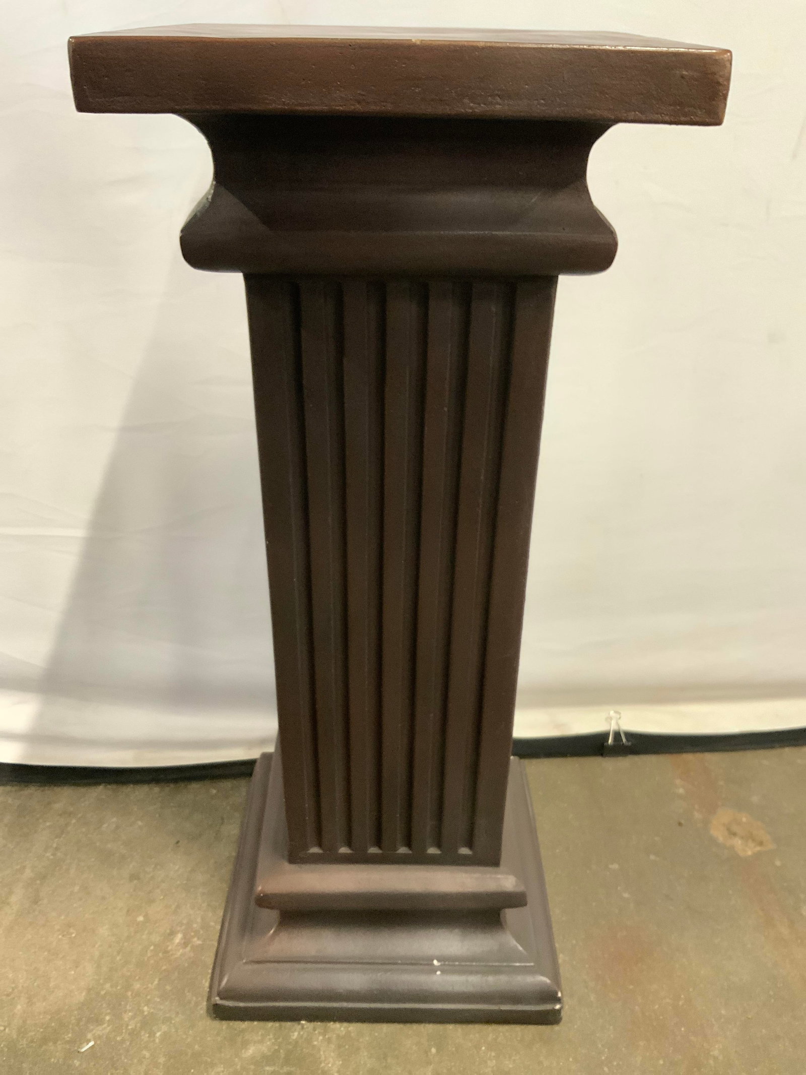 Vintage Column Form Pedestal Brown 30.5in (1 of 8)