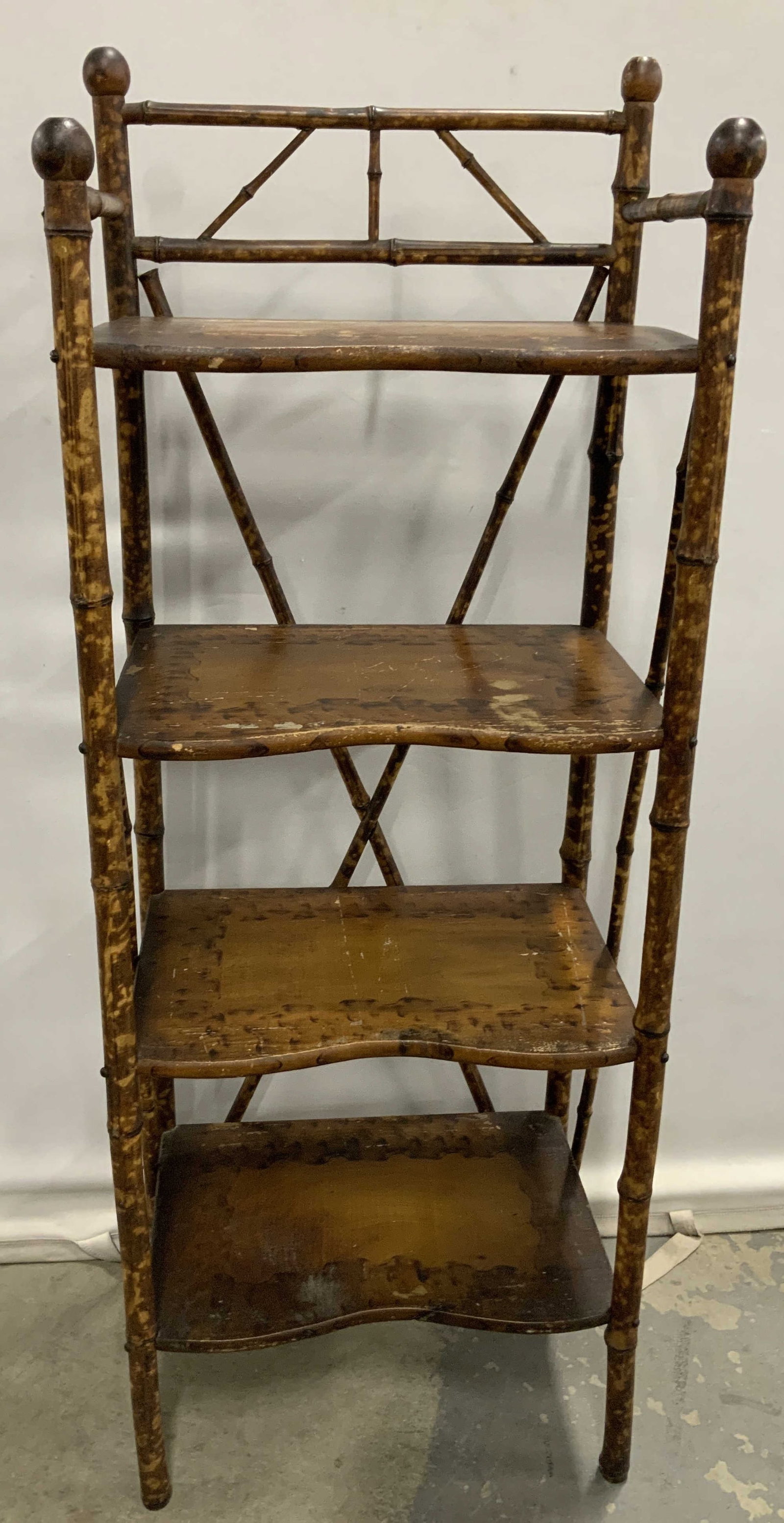 Vntg Bamboo Four-Tier Bookshelf Stand (1 of 8)