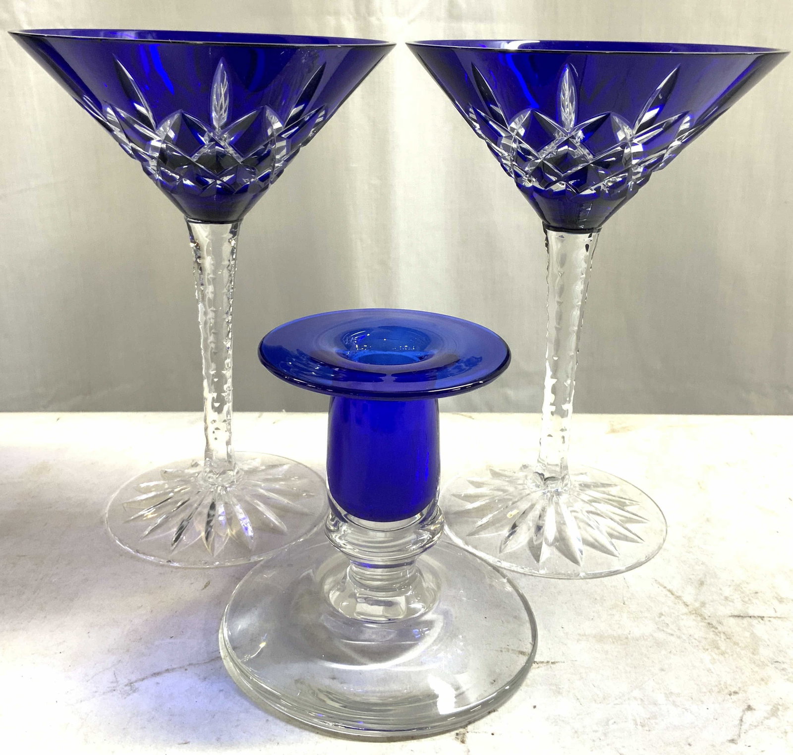 Lot 3 Bohemian Martini Glasses & Candlestick (1 of 7)
