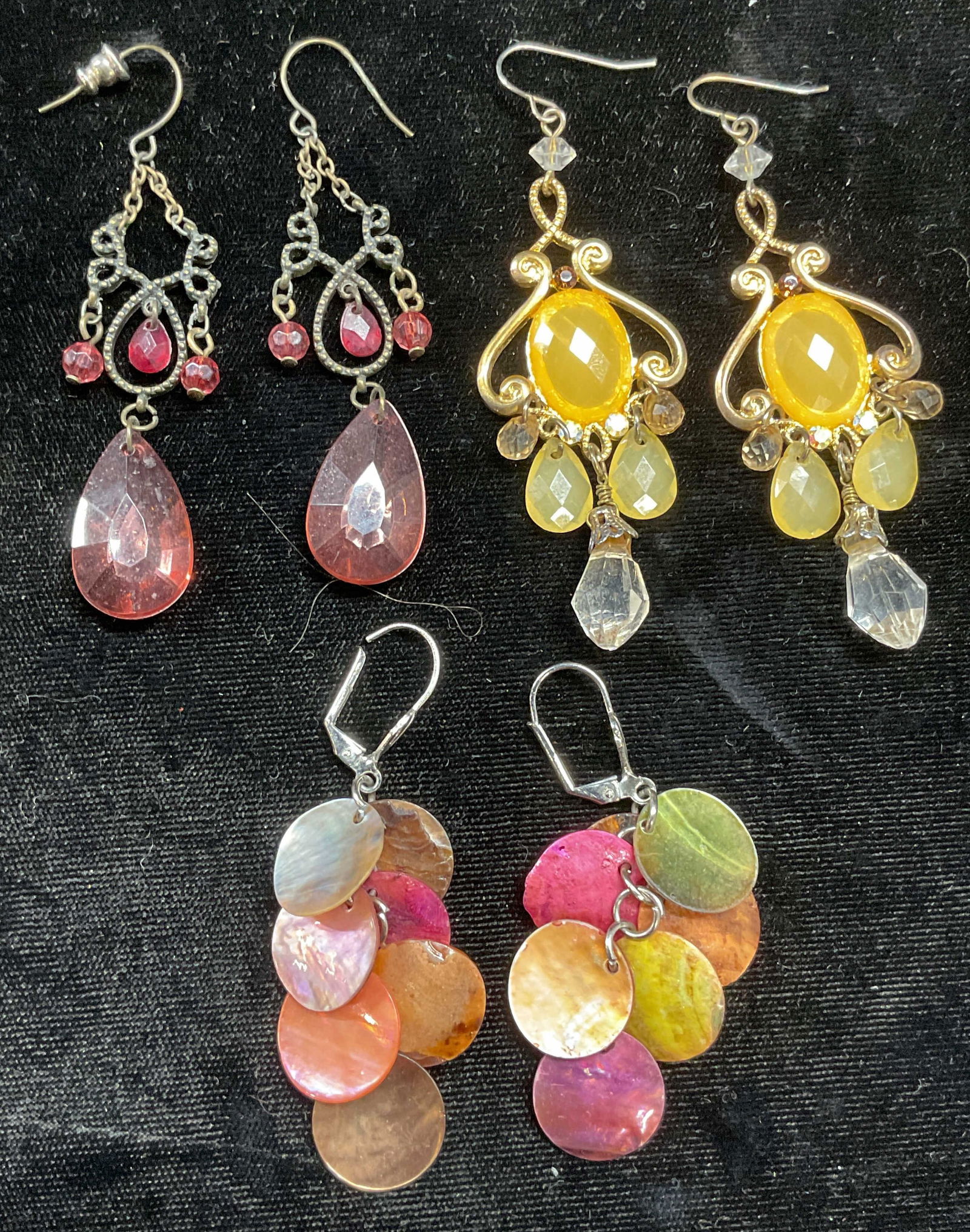 Lot 3 Crystal Chandelier & MOP Earrings (1 of 6)