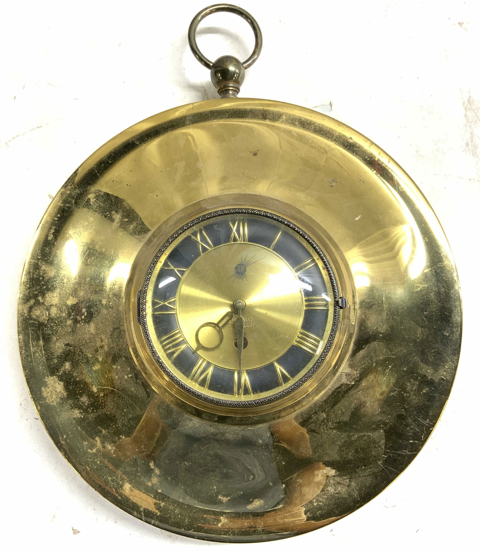 J&M 8 Day Jeweled Brass Wall Clock (1 of 7)