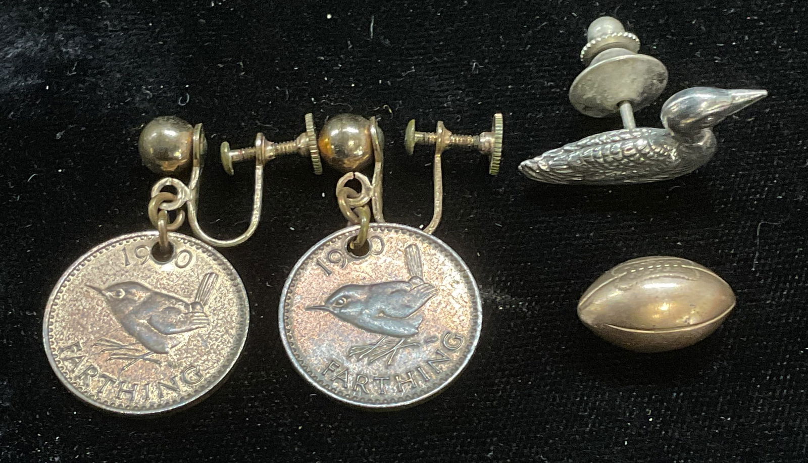 Lot 3 Wren Farthing Coin Earrings, More (1 of 7)