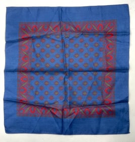 Vintage Blue Floral Bandanna Scarf