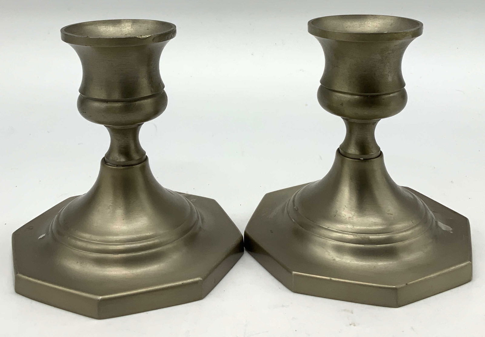 Set 2 MCM Pewter Candlestick Holders (1 of 6)