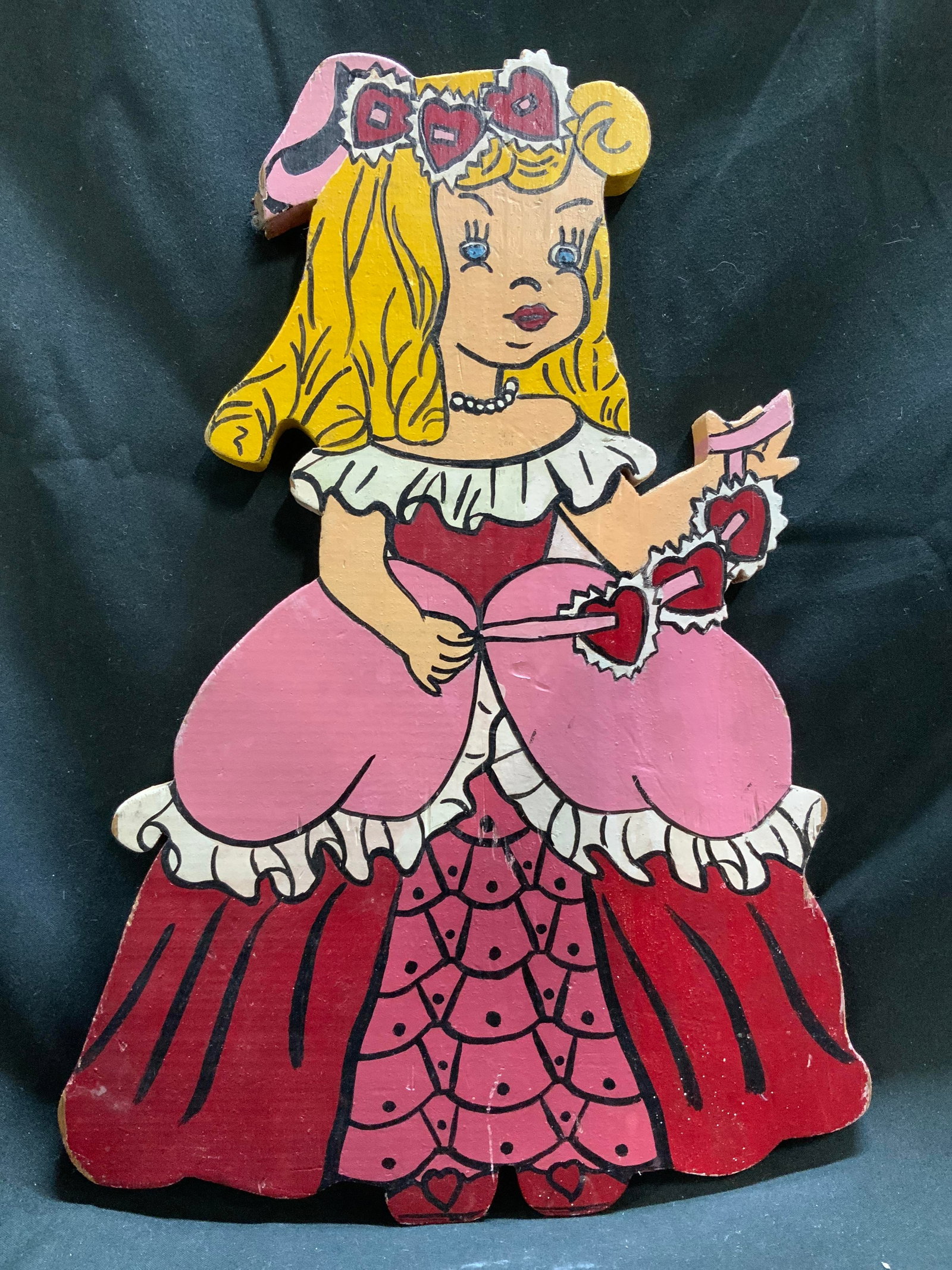 Hand Painted Wood Victorian Princess WallPlaque13in (1 of 6)