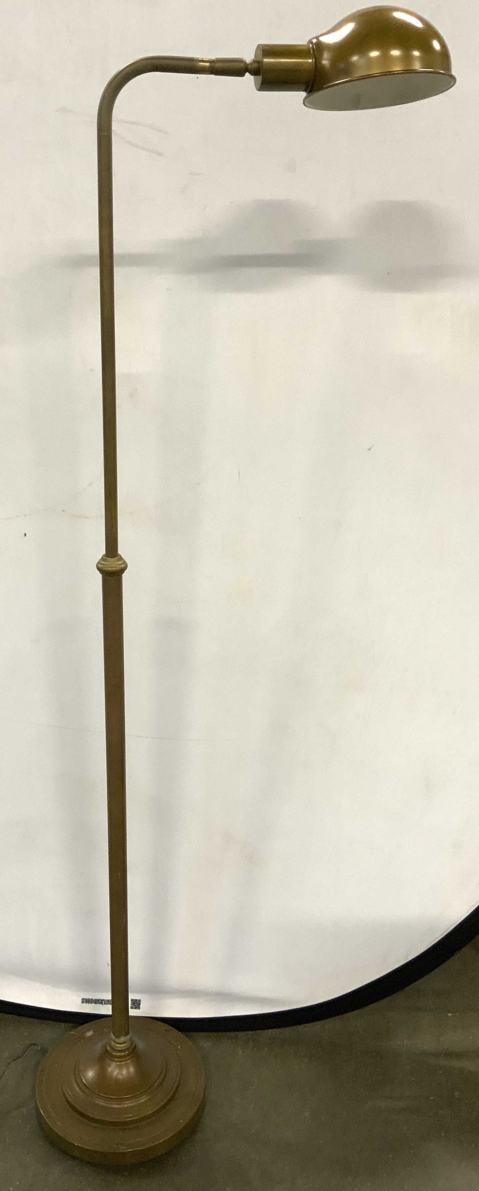 Vintage Gilt Metal Gooseneck Adj Floor Lamp (1 of 7)