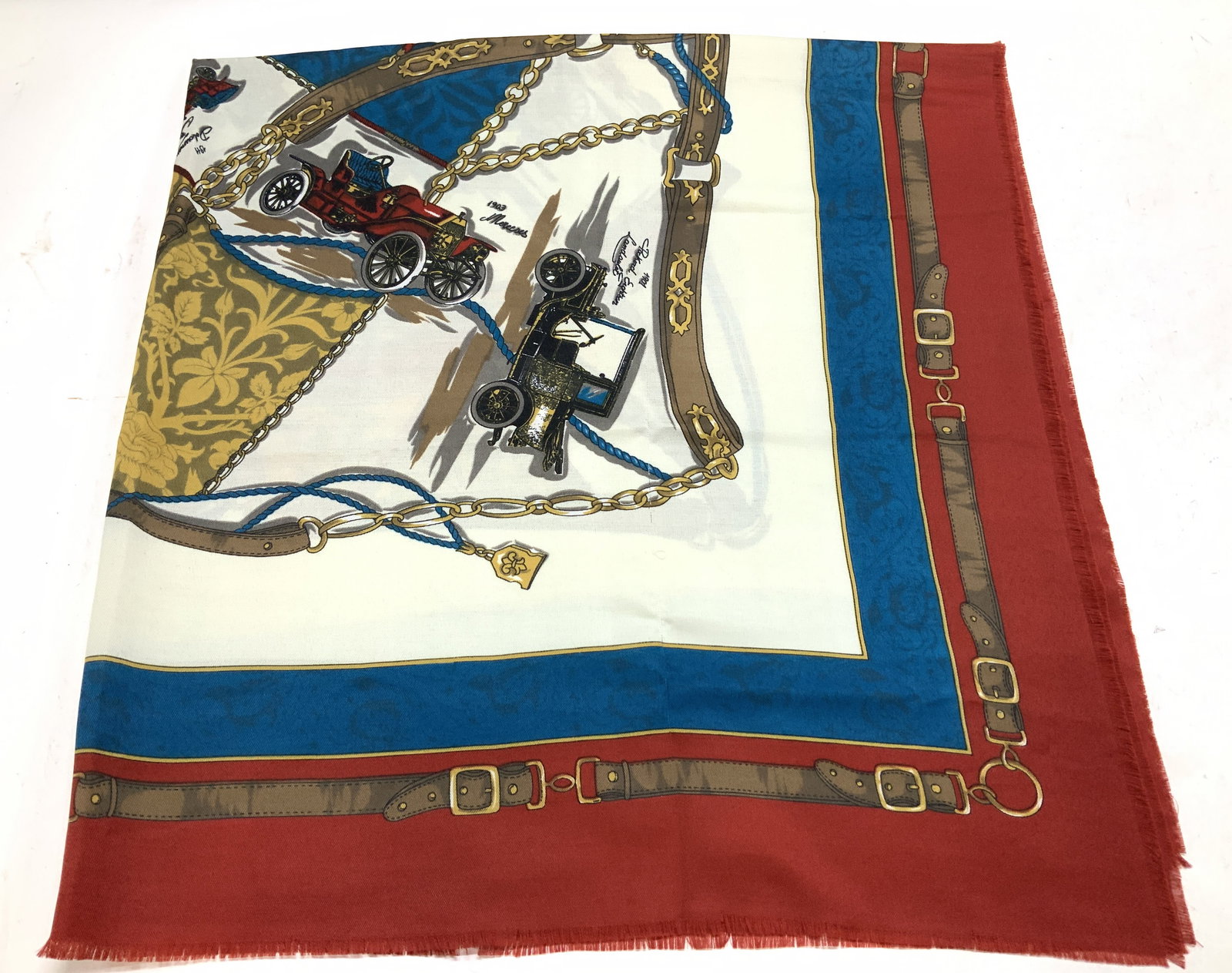 Romeo Del Duca Automobile Print Scarf ITALY (1 of 8)