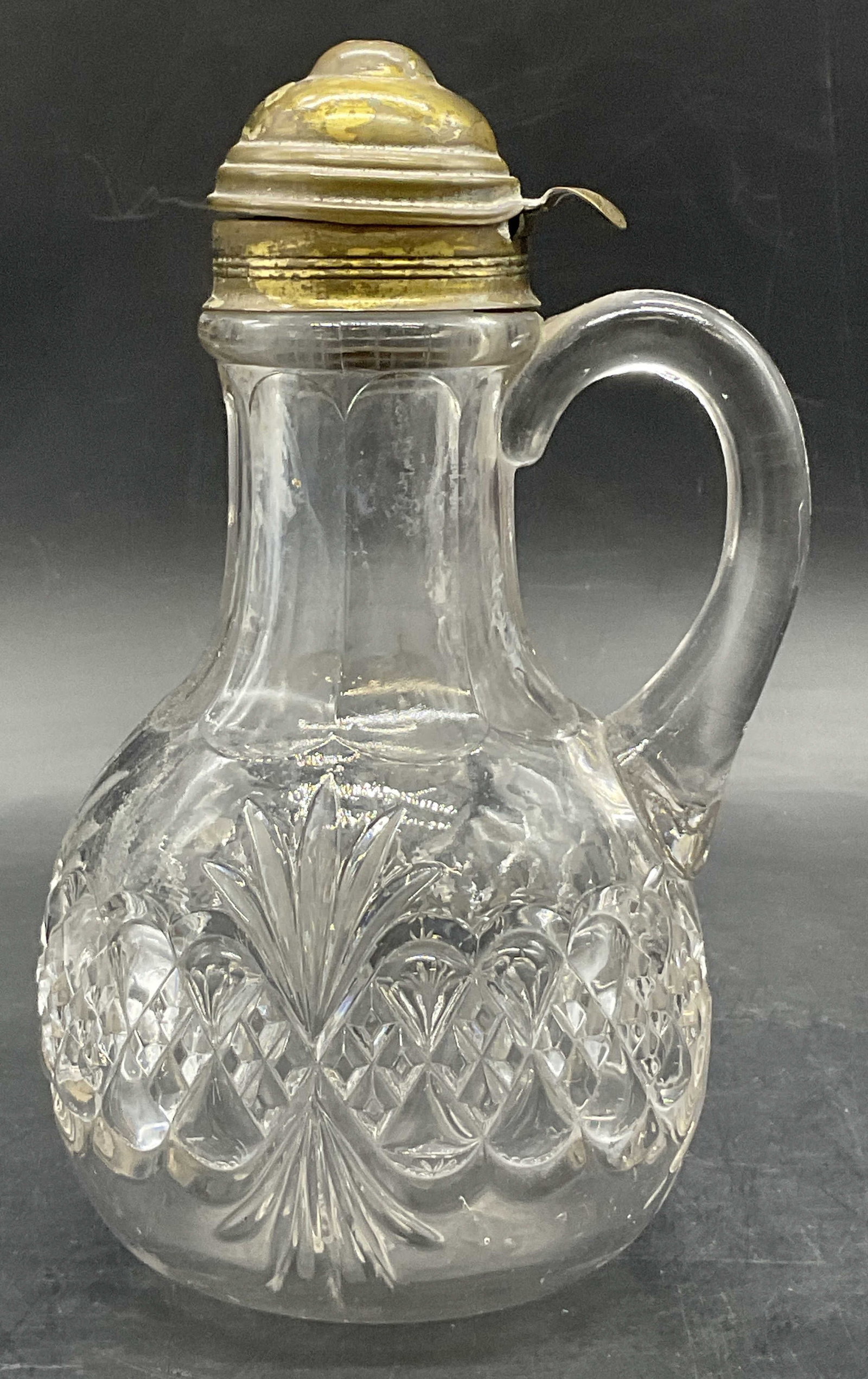Vintage Cut Art Glass Dispenser Pitcher Carafe (1 of 9)