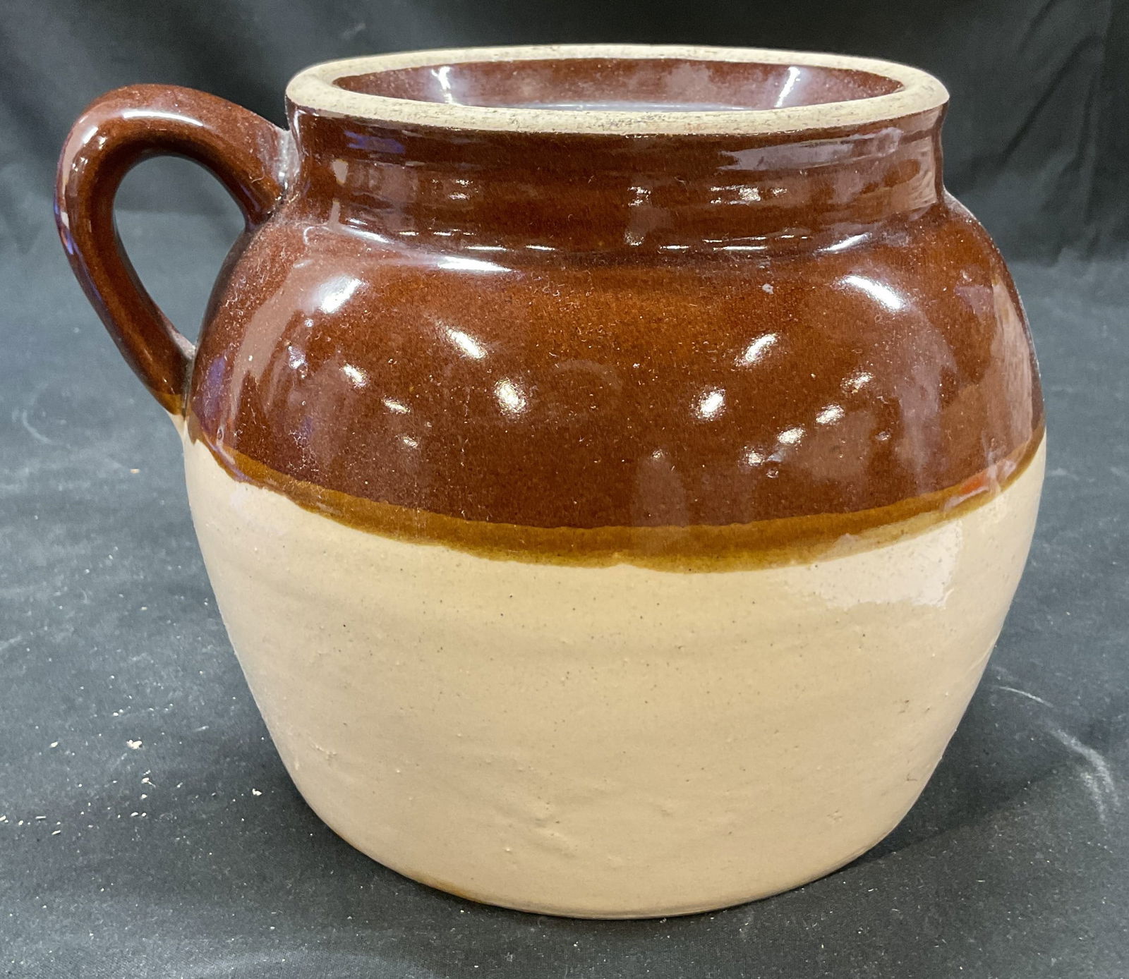 Vtg Blue Crown 2 Stamped Ceramic Handled Crock (1 of 7)